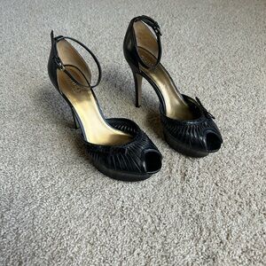 Guess black platform heels